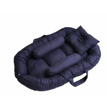 Cotton Baby Nest- 4 Pcs- Navy Blue