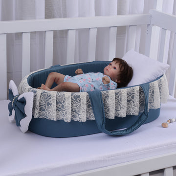 Luxury Cotton Baby Basket-Teal