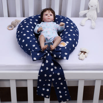Printed Baby Nursing pillow with Removable Cover-Blue