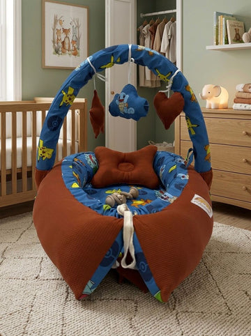 Cotton / Waffle Baby Snuggle Bed with Pillow-Pokemon