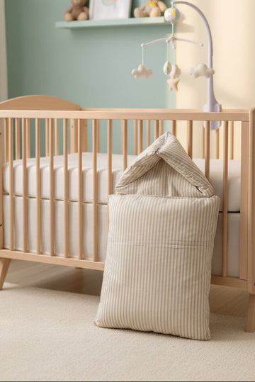 Beige Stripe Cotton Baby Carry Nest