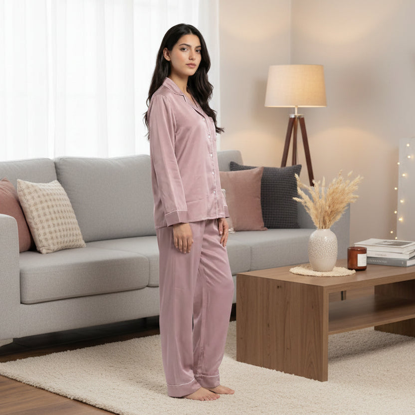 Silk Coord Set - Pink