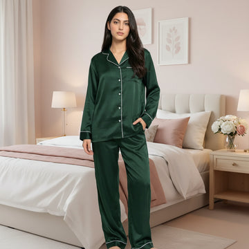 Silk Coord Set -Green