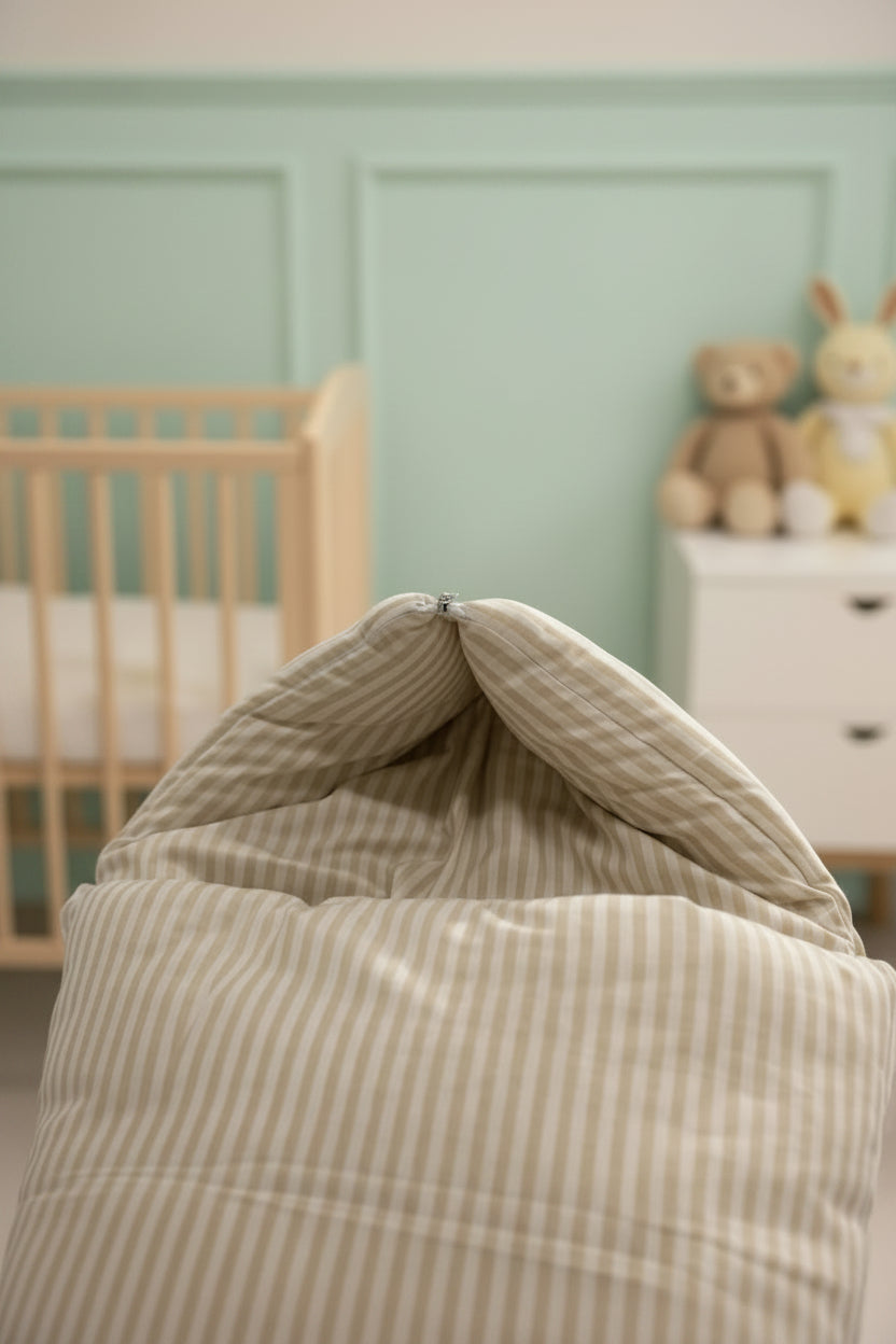 Beige Stripe Cotton Baby Carry Nest