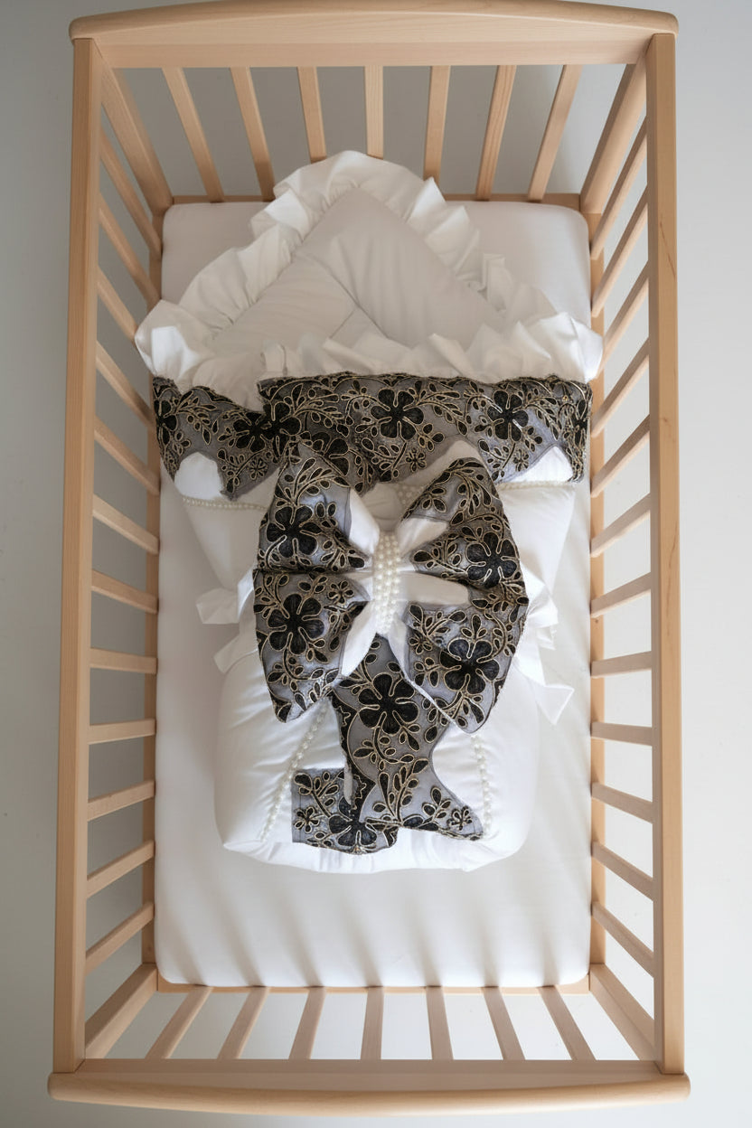 Luxury Cotton Baby Foldable Sleeping Bag-White