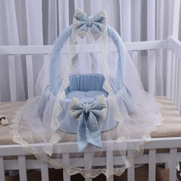 Luxury Cotton Baby Basket- Sky Blue