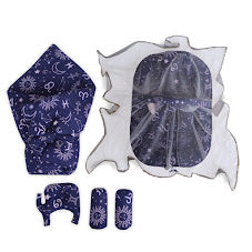 Sun Shine Printed Baby Bed Set-7 Pcs-Blue