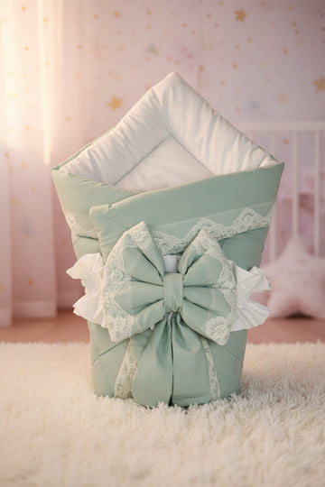 Cotton Baby Foldable Sleeping Bag- Mint Green
