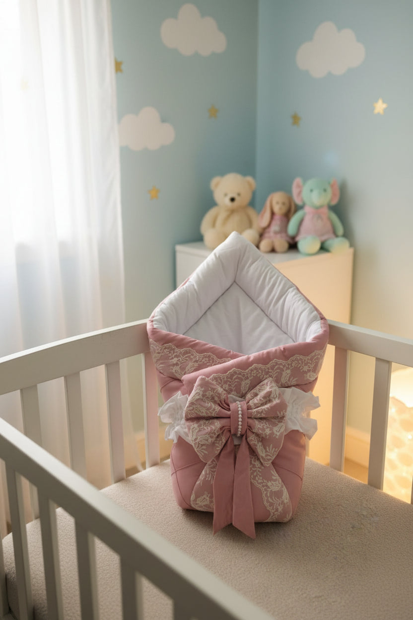 Cotton Baby Foldable Sleeping Bag- Pink