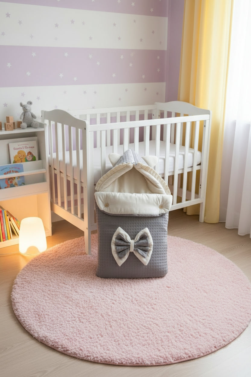 Cotton Baby Carry Nest- Cream & Gray