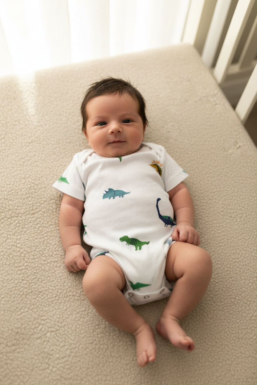 Set of 2 Half Length Rompers -Dino