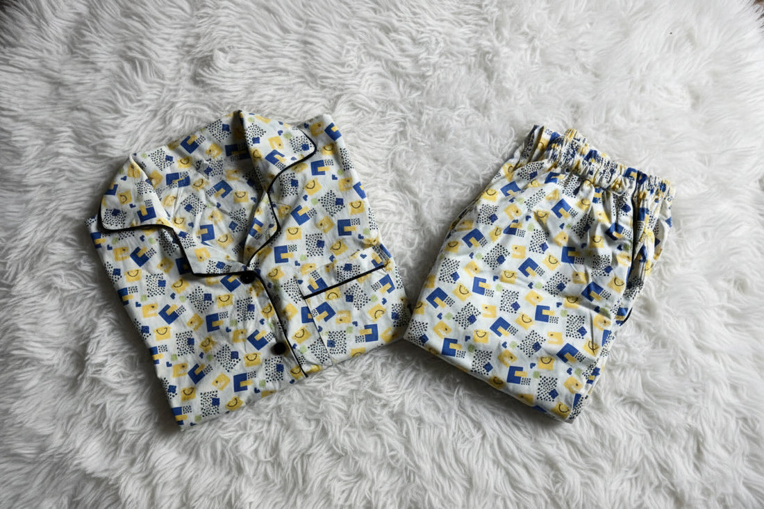 Smiley Block Printed Cotton  Coord Set