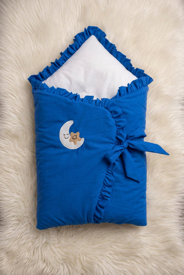 Royal Blue Dreamy Embroided Frilly Baby Sleeping Bag