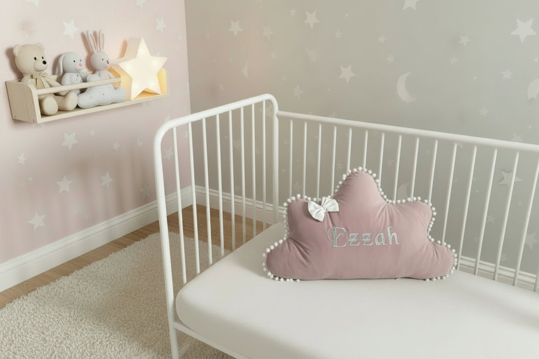 Customized Name Velvet Baby Cloud Cushion-Sea Pink