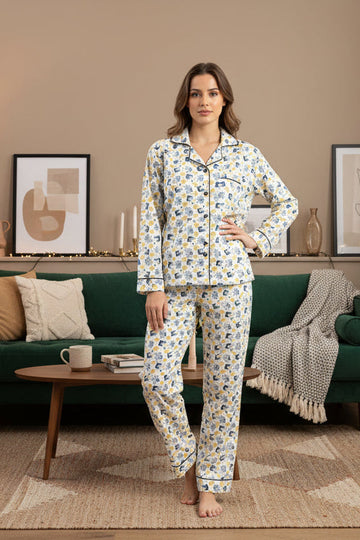 Smiley Block Printed Cotton  Coord Set
