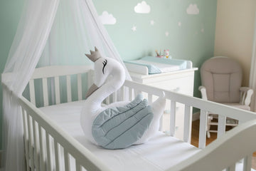 Premium Velvet Baby Swan Cushion-Blue Wing