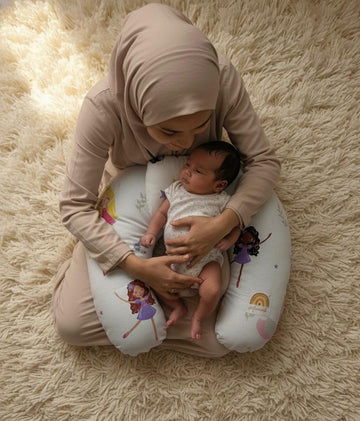 Printed Cotton Baby Nursing Pillow with Removable Cover & Head Pillow-Little Dolls
