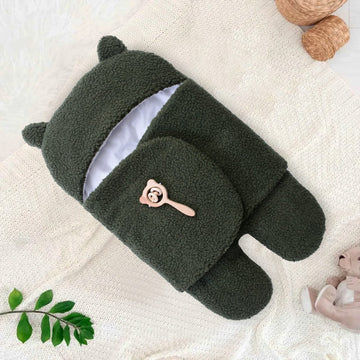 Winter Baby Swaddle Leggy/ Baby Blanket Wrap Quilted-Green