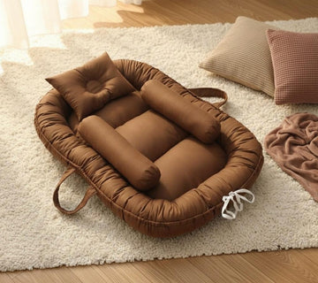 Cotton Baby Nest-4pcs- Chocolate Brown