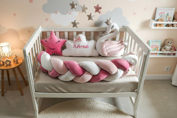 Customize Name Premium Velvet Baby Cushions Set- Sweet Pink