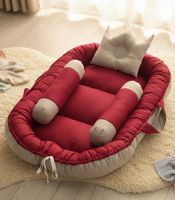 Cotton Baby Nest-4pcs- Maroon