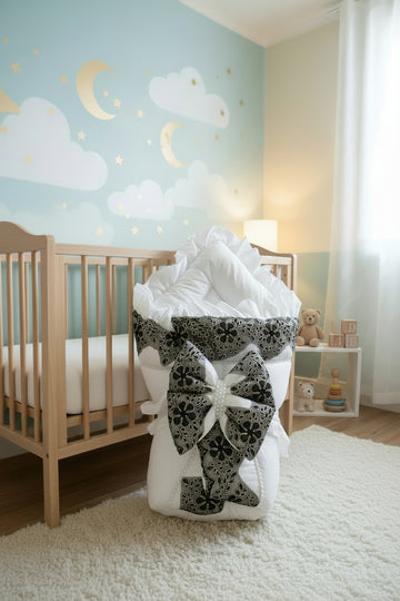 Luxury Cotton Baby Foldable Sleeping Bag-White
