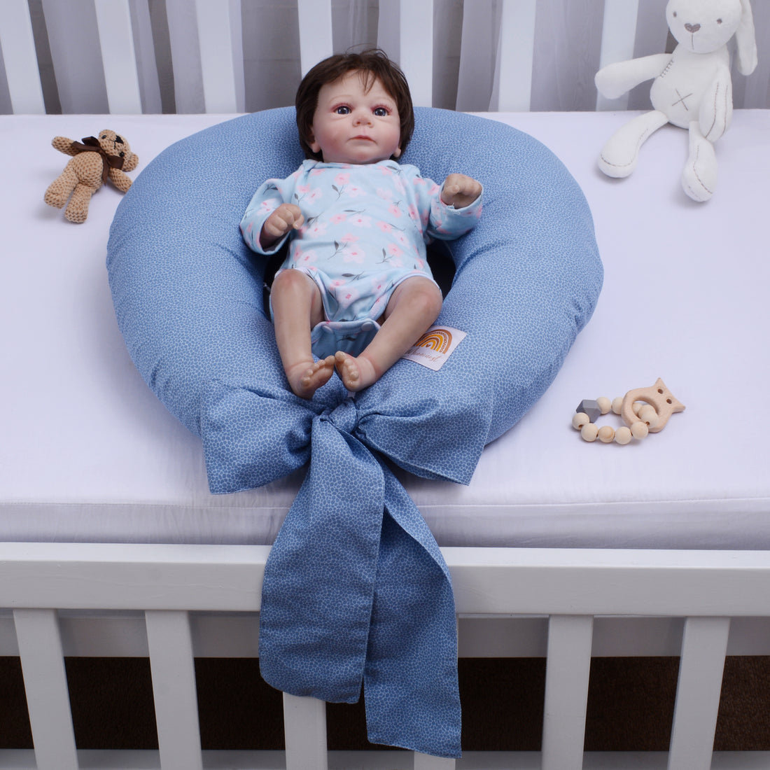 Printed Baby Nursing pillow with removable Cover-Dotted