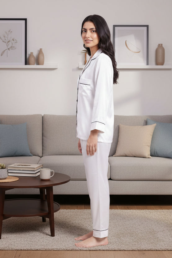 Silk Coord Set - White